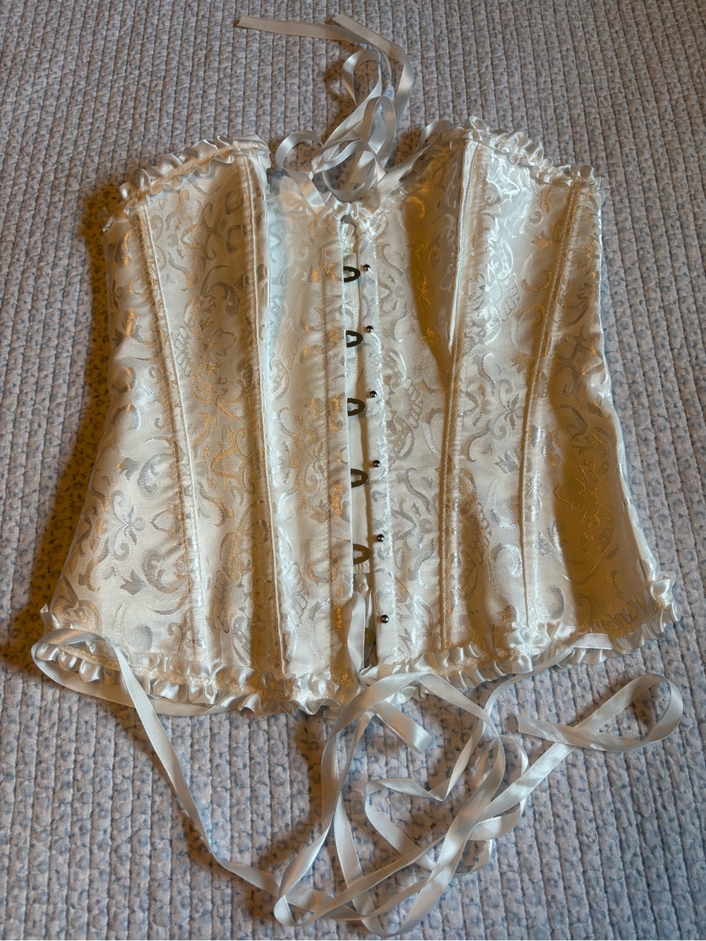 Floral Lace Brocade Pattern Lace-up Corset